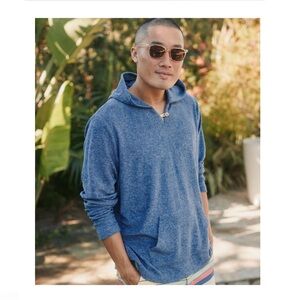 Marine Layer Heathered Blue Hooded Pullover